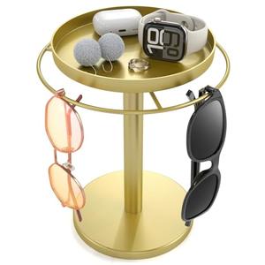 GIFTORCH Sunglass Organizer, Glasses Holder Stand for Nightstand Desk - Premium Sunglasses Storage Display with Gold Accent Home Decor, Eyeglass Organizer for Women & Men (for Multiple Glasses)