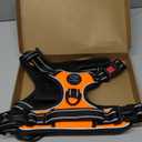 PHOEPET Reflective Dog Harness Large Breed Adjustable No Pull Vest with with Handle 2 Metal Rings 3 Buckles [Easy to Put on & Take Off](L, Orange)