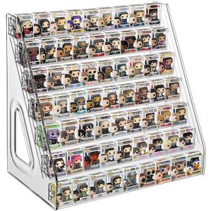 7 Layers Clear Display Shelf for Funko Pop, Clear Acrylic Display Case for Bitty Pop, Mini Collectible Toys Display Shelf for Miniature Mini Action Storage Compatible with Bitty Pops Funko (1 Pcs)