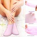 Didiseaon Moisturizing Foot Cover - 2 Pairs Silicone Spa Socks for Foot Care Soft Gel Feet Treatment for Dry Cracked Feet Reusable and Washable for Home and Travel