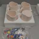 LOYIM Set of 4 Galentines Crafts for Adult Valentines Day Ceramic to Paint Color Your Own Heart Shaped Mugs DIY Painting Kit with Paints, Brushes, Palette for Valentines Couple Activity Art Decoration