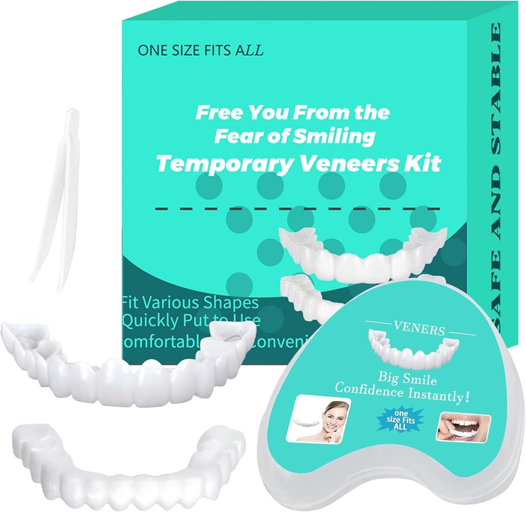 Temporary Veneers Kit for Women and Men, Tooth Replacement Kit, Adjustable Veneers Kit, Nature and Comfortable