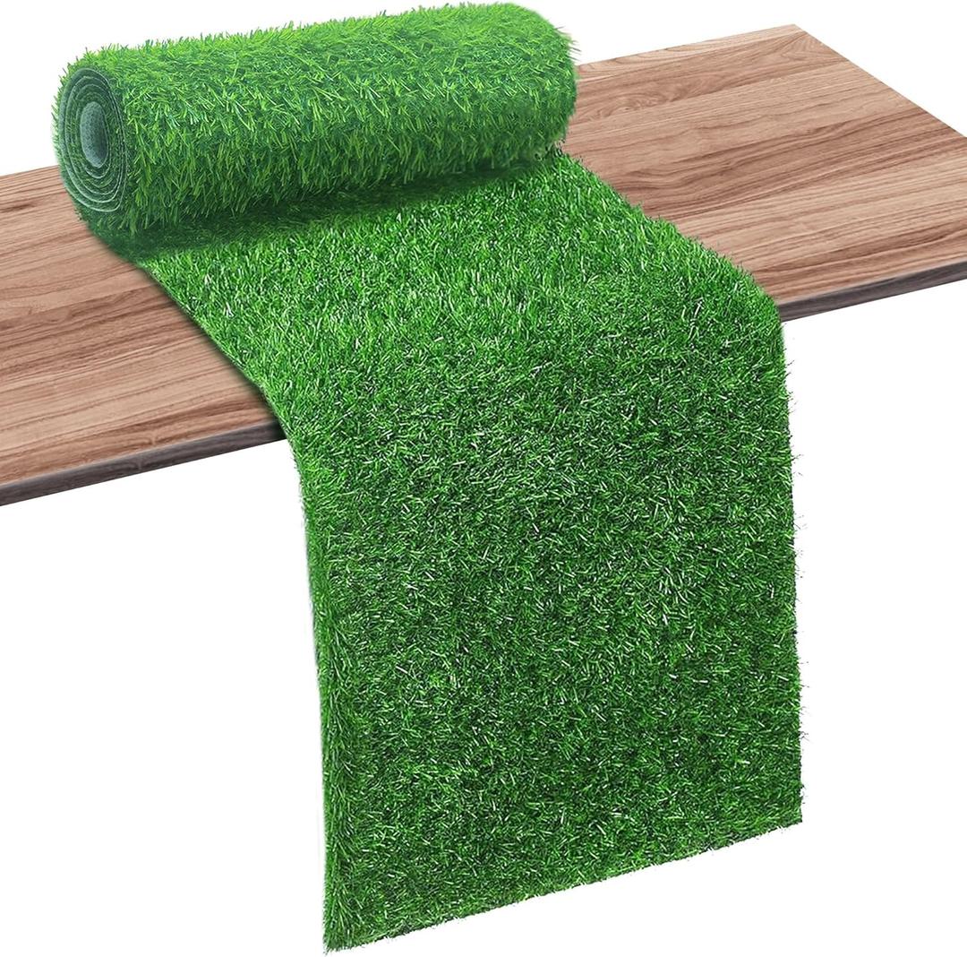 Artificial Grass Table Runners,12 x 72 Inch Fake Grass Table Runner, Green Turf Table Decor for Golf Baseball Spring Party Wedding Green Birthday Shower - Indoor/Outdoor
