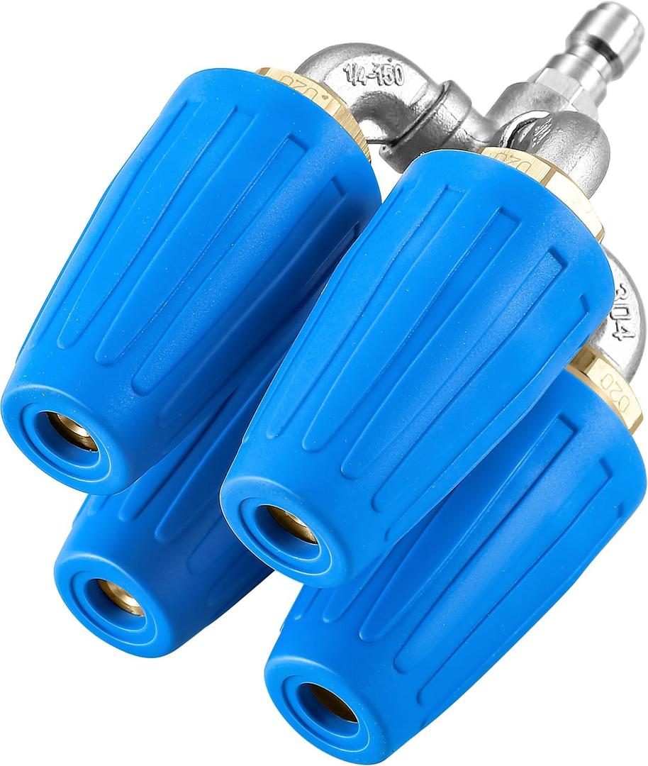4-in-1 Turbo Nozzle Pressure Washer, Quadruple Turbo Nozzle for Power Washer, 360 Rotating Turbo Nozzle Tip with 1/4" Quick Connect, 2.0 Orifice, 4000 PSI, 4-6 GPM