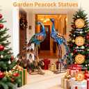 Kircust Peacock Garden Statue and Sculpture, Metal Peacocks Yard Art Lawn Decor, Large Birds Garden Sculptures & Statues for Patio Backyard Pond Home Decoration, 15.4 X 9.1 X 30.7 Inches