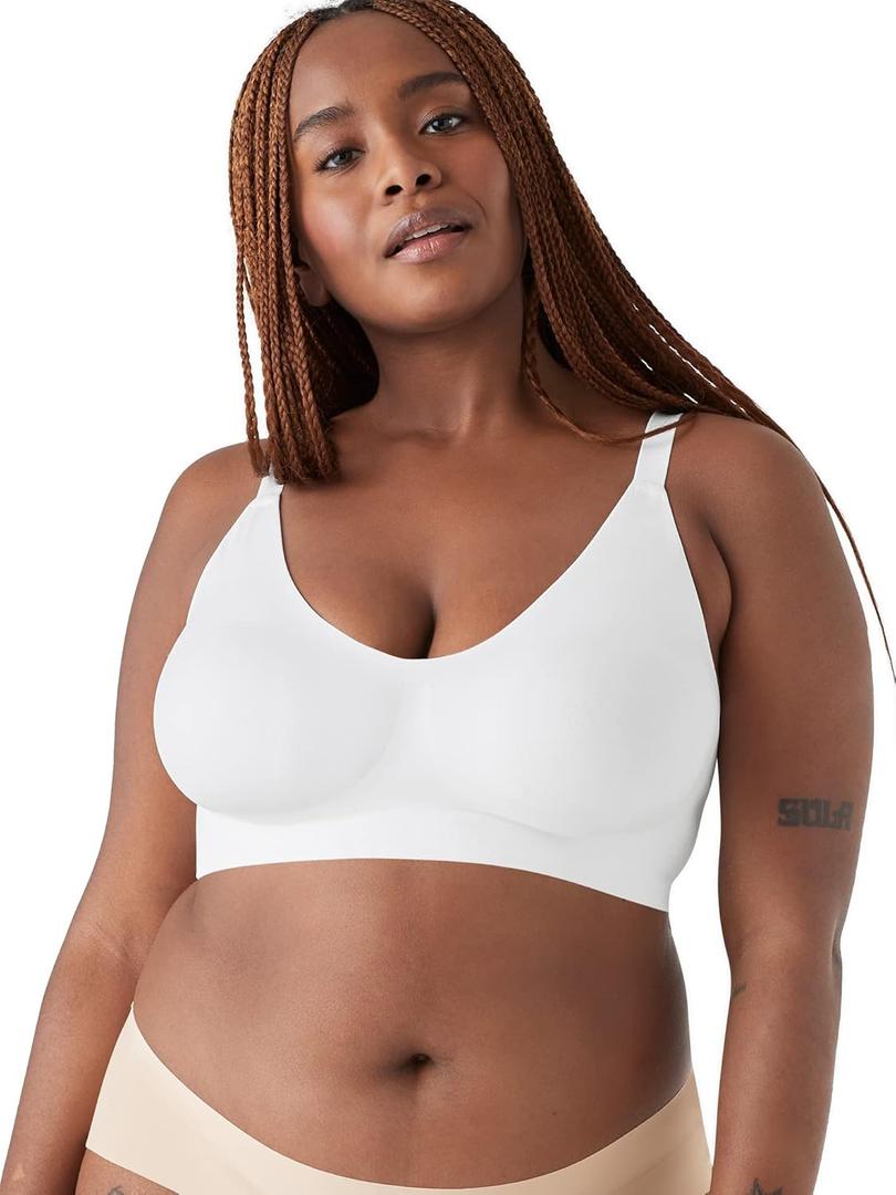 True & Co Womens Soft Form V Neck Adjustable Strap Bra ((X-Large) 38-40A/D, White)
