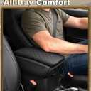 Armrest Cover for Jeep Wrangler JL Center Console Pad with Organizer Storage Pockets, Black Faux Leather Arm Rest Lid Cushion Accessories (2018-2026 Wrangler JL/Gladiator JT)