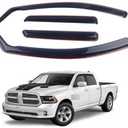 in-Channel Rain Guards 4-Piece Compatible with 2009-2018 Dodge Ram 1500 Crew Cab Window Visors Side Window Deflectors Shield Shade