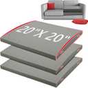 HAVARGO Couch Cushion Support for Sagging Seat 20X20X2 Inches Couch Supports for Sagging Cushions, High Density Foam Sofa Cushion Support with Anti Slip Mesh Fabric Light Grey Set of 3