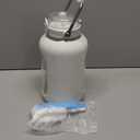 Large Glass Water Bottles with Stainless Steel Handle,100 oz Gallon Drinking Bottle with 2-in-1 Straw Lid,3 Liter Glass Water Jug with Silicone Sleeve,Wide Mouth,White