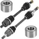 Front Left&Right CV Axle Wheel Bearing Kit for Honda Foreman 500/Rubicon 500 TRX500 2014-2019, Replace for 44220-HR3-A21, 44350-HR4-A22, 44250-HR4-A22, 2 CV Axles and 2 Wheel Bearings