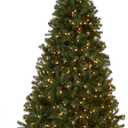National Tree Company 7 ft Pre-Lit North Valley Spruce Artificial Christmas Tree, 500 Clear Lights, 1,096 Tips, Includes Stand, Green