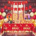 Mindsoft 30 Pcs Charcuterie Board Graduation Decorations Sets 2026 Grad Bamboo Fillable Box with Red and Gold Tablecloth, Congrats Banners, Balloons Graduation Party Supplies for High School College