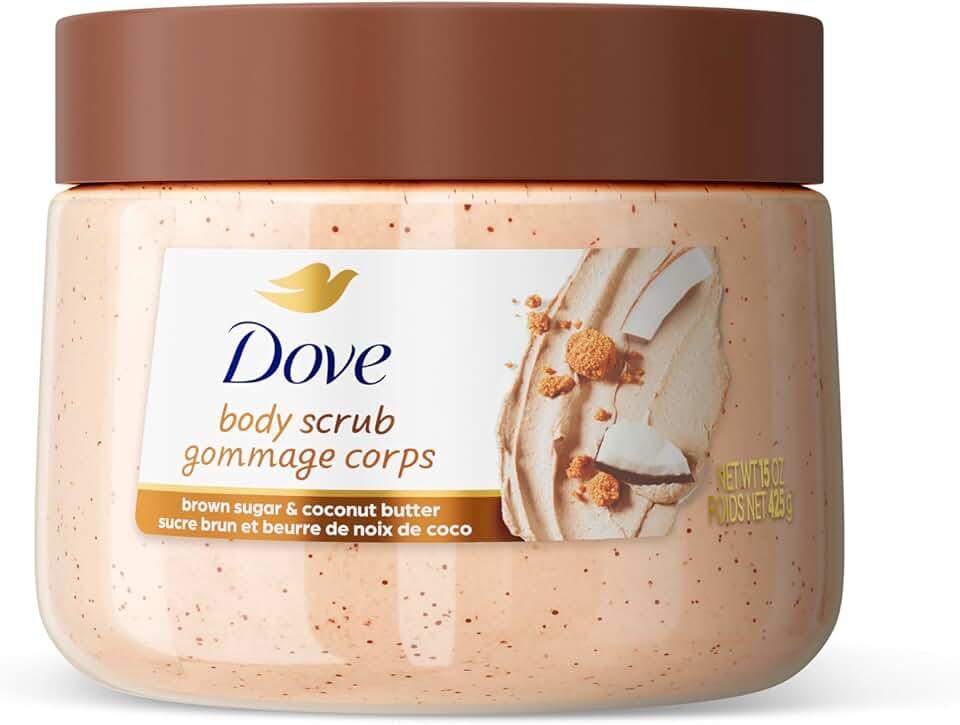 3 x Dove Brown Sugar and Coconut Butter Body Scrub Exfoliates and Deeply Nourishes for Smooth, Radiant Skin 15 oz