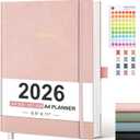 AHGXG 2026 Planner, Weekly and Monthly, Large A4 8.5"x11", Planner 2026-2027, Calendar 15-Months Jan 2026 - Mar 2027, Vegan Leather Softcover, Inner Pocket, Rose Gold