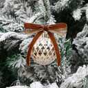 3 x Christmas Decoration, Velvet Christmas Wreath Bows for Christmas Tree Decoration, 30PCS, 5 x 7 Inch (Brown)