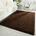 Merelax Modern Soft Fluffy Large Shaggy Rug for Bedroom Livingroom Dorm Kids Room Indoor Home Decorative, Non-Slip Plush Furry Fur Area Rugs Comfy Nursery Accent Floor Carpet 4'x6' Brown