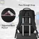 MOMUVO Large Travel Backpack Women, Flight Approved Carry On Backpack, Water Resistant Anti-Theft Casual Daypack School Bag Fit 17 Inch Laptop with USB Charging Port, Black