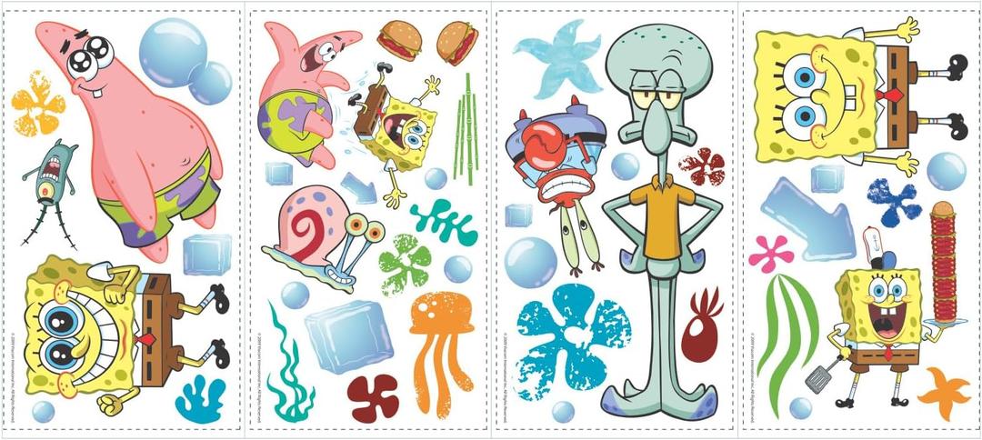 RoomMates RMK1380SCS Spongebob Squarepants Peel and Stick Wall Decals (10 inch x 18 inch)