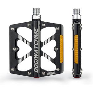 Mountain Bike Pedals MTB Pedals, 3 Bearing Non-Slip Aluminum 9/16" Bicycle Platform Pedals with Reflectors, CNC Machined Bicycle Wide Pedals for Road Mountain Bike (Black) Mountain Bike Pedals MTB Pedals, 3 Bearing Non-Slip Aluminum 9/16" Bicycle Platform Pedals with Reflectors, CNC Machined Bicycle Wide Pedals for Road Mountain Bike (Black)