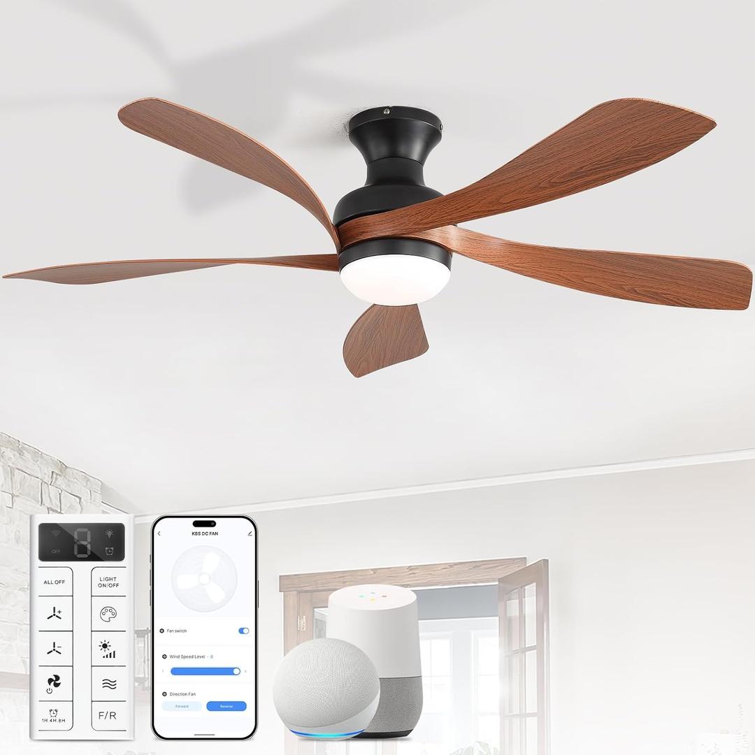 Sofucor 52 Inch Smart Ceiling Fans with Lights and Remote, APP Control, 52inch Max