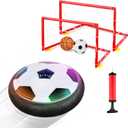 Growsland Boy Toys Hover Soccer Ball with 2 Goals, Indoor Soccer Gifts for Boys, LED Hover Ball with Foam Bumper Inflatable Soccer Toys for 3 4 5 6 7 8 9 10+ Years Old Girls Boys