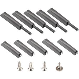 Magnetic Push Open Latches for Cabinet Doors 10 Pack Dark Grey Recessed Cabinet Doors Push to Open Cabinet Hardware Kitchen Push Touch Release Latches