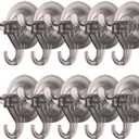 Antimbee 10 Pack Reusable Suction Hooks, Removable Small Suction Cups for Shower, Bathroom, Glass, Door, Windows, Kitchen - Up to 11 lbs on Smooth Surface (Transparent Gray)