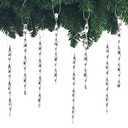 AMS Christmas Tree Ornaments 24PCS Aluminum Twisted Icicles Ornament Set for Christmas Tree New Year Party Decorations Supplies(Shiny 7",Silver)