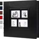 RECUTMS Self Adhesive Photo Album, Magnetic 60 Pages DIY Scrapbook Photo Album with Sticky Pages Holds 3x5 4x6 5x7 6x8 8x10 Photos Black Inner Page for Wedding Anniversary Graduation Family Travel