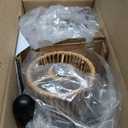 OYEARS 22.5" Table Lamps for Living Room,Boho Lamps Set of 2 for Bedrooms, Bedside Lamp for Nightstands, Rattan Lamp, Farmhouse Table Lamp for Room Decor, End Table, Retro, BrownNot Include Bulbs (Woodgrain and Matte Black)