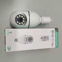 Light Bulb Security Camera 2 Packs, 5G&2.4GHz 2K Security Cameras Wireless Outdoor 360 PTZ Cameras for Home Security with Color Night Vision, 2 Way Talk, AI Human Detection, Screw in Light Socket. White 