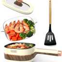 Hot Pot Electric 2.5L Non-Stick Portable Cooker Adjustable Power | Multifunctional Frying Saut Pan Lazy Pot for Cooking Soup Ramen Oatmeal Steak Pasta Compact Dorm Room Apartment and Travel