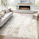 6x9 Area Rug for Living Room: Washable Abstract Soft Rugs Non Slip Modern Stain Resistant Low Pile Carpet for Dining Room Bedroom Nursery Office (Beige, 6'x9')