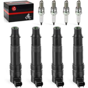 For Kawasaki Ninja ZX-14 ZX-10R ZX1000 ZX1400 ZG1400 2008-2024 4x Ignition Coils & Iridium Spark Plugs 21171-0005