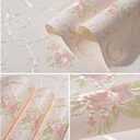 Vintage 3D Floral Peel and Stick Wallpaper, Embossed Flower Damask Wallpaper, Self Adhesive Non-Woven Decorative Wallcoverings for Bedroom Living Room Wall 20.8" x 118"