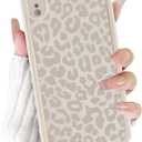 Cute Cheetah Print Phone Case for iPhone XR Case 6.1", Aesthetic Luxury White Leopard Pattern Design Cover Shockproof Soft Slim TPU Full Camera Lens Protective Funda for Women Girls