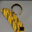 Halloween Costume Accessories Women Yellow Stripe Headband Tie Adult Cosplay Party Hair Accessory