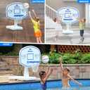 Pool Basketball Hoop, 34"x34"x42.2" Oversized Pool Toys with 2 Balls/Nets/Pump for Poolside Water Basketball Game, Pool Basketball Goal for Inround Pool & Deck - Swimming Pool Games for Kids Adults