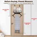 Ironing Board Hanger, Metal Over The Door or Wall Mounted Ironing Board Caddy, Ironing Board Storage Shelf with Adjustable Hooks for Laundry Room, Living Room, Bathroom (Matte Black)