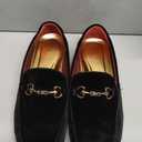 LCQL Men's Luxury Velvet Penny Loafer Shoes Noble Slip-on Suede Loafers Smoking Slippers Plus Size (11.5, Black)