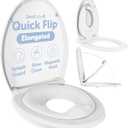 Jool Baby Quick Flip Toilet Seat with Built-in Potty & Splash Guard for Toddler Training, Slow Close (Elongated)