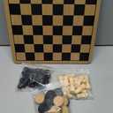 Regal Games - Reversible Wooden Board for Chess, Checkers & Tic-Tac-Toe - 24 Interlocking Wooden Checkers and 32 Standard Chess Pieces - for Age 8 to Adult for Family Fun, 10.5" X 10.5"