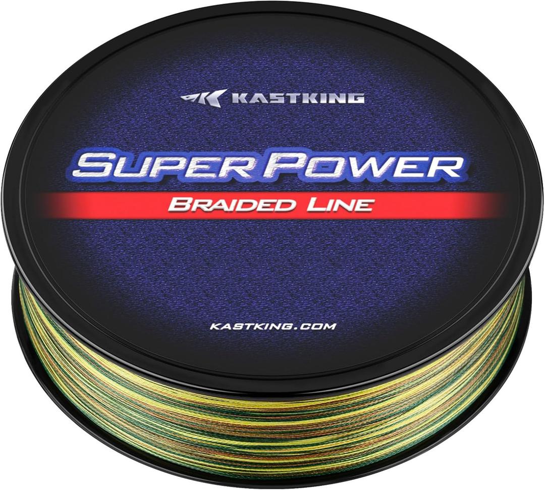 KastKing SuperPower Braided Fishing Line - Abrasion Resistant Braided Lines Incredible Superline Zero Stretch Smaller Diameter A Must-Have! (40LB(327 Yds), X4-New-Camo)