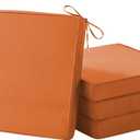 IASEAHK Patio Chair Cushions, 18.5" x 16" x 3" Outdoor Chair Cushions Set of 4, Waterproof Outdoor Cushions for Patio Furniture, Outdoors Seat Cushions Set of 4 with Handle and Ties, Spice