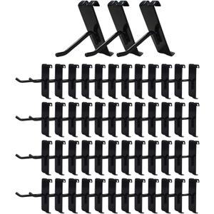 Gridwall Hooks 2 Inch,50PC Display Hooks for Grid Wall, Heavy Duty Gridwall Hook for Grid Wall Panel, Gridwall Peg Hook,Black