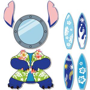 8Pcs Summer Beach Style Cartoon Role Cruise Door Magnets Surfing Skateboard Cruise Decals Refrigerator Garage Door Magnet Waterproof Magnetic Sticker for Holiday Carnival Ships Cabin