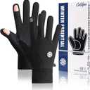 2 x Winter Thermal Gloves, Winter Thermal Gloves with Touchscreen Function, Winter Gloves Women Men Ski Snow Gloves Liner Thermal Warm Touch Screen, Anti-Slip Grip, Running, Cycling, Driving Etc. Black