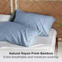 Bedsure Pillow Cases Queen, Cooling Pillow Cases, Rayon Derived from Bamboo Light Blue Pillowcases Queen Size Set of 2, PureWoven Silky Soft Bedding Pillow Covers with Envelope Closure, 20x30 Inches