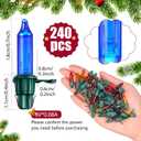 Mudder 240 Pcs Christmas Replacement Mini Light Bulbs with Green Base Christmas Tree Incandescent Wire String Lights Replacement Bulbs for Xmas Indoor Outdoor Decoration(Multicolor,6v X 0.08a)